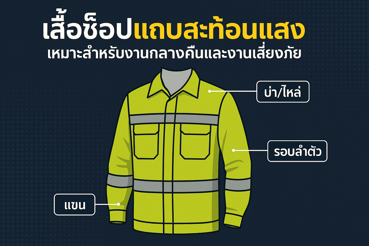 ครบจบในที่เดียว! เสื้อช็อปช่างรุ่นไหนมี 'แถบสะท้อนแสง' เหมาะกับงานกลางคืนและงานเสี่ยงภัย?