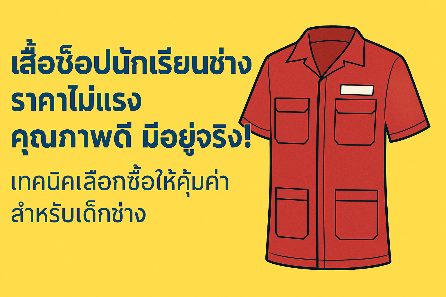 เสื้อช็อปนักเรียนช่าง ราคาไม่แรง คุณภาพดี มีอยู่จริง! เทคนิคเลือกซื้อให้คุ้มค่าสำหรับเด็กช่าง
