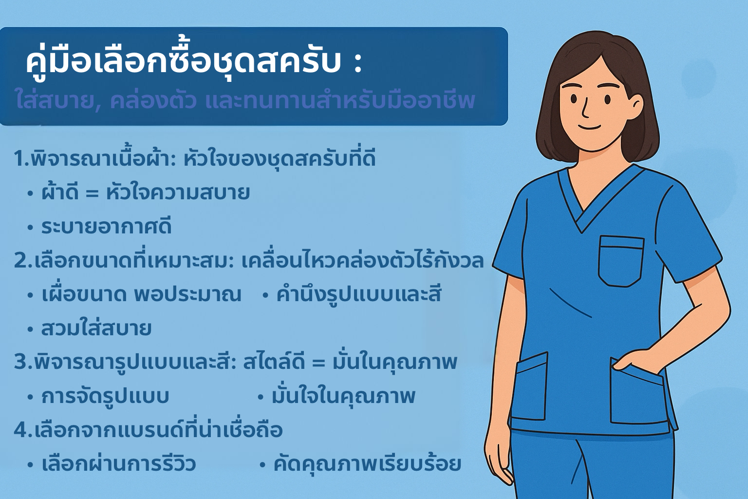 คู่มือเลือกซื้อชุดสครับ: ใสสบาย, คล่องตัว, และทนทานสำหรับมืออาชีพ
