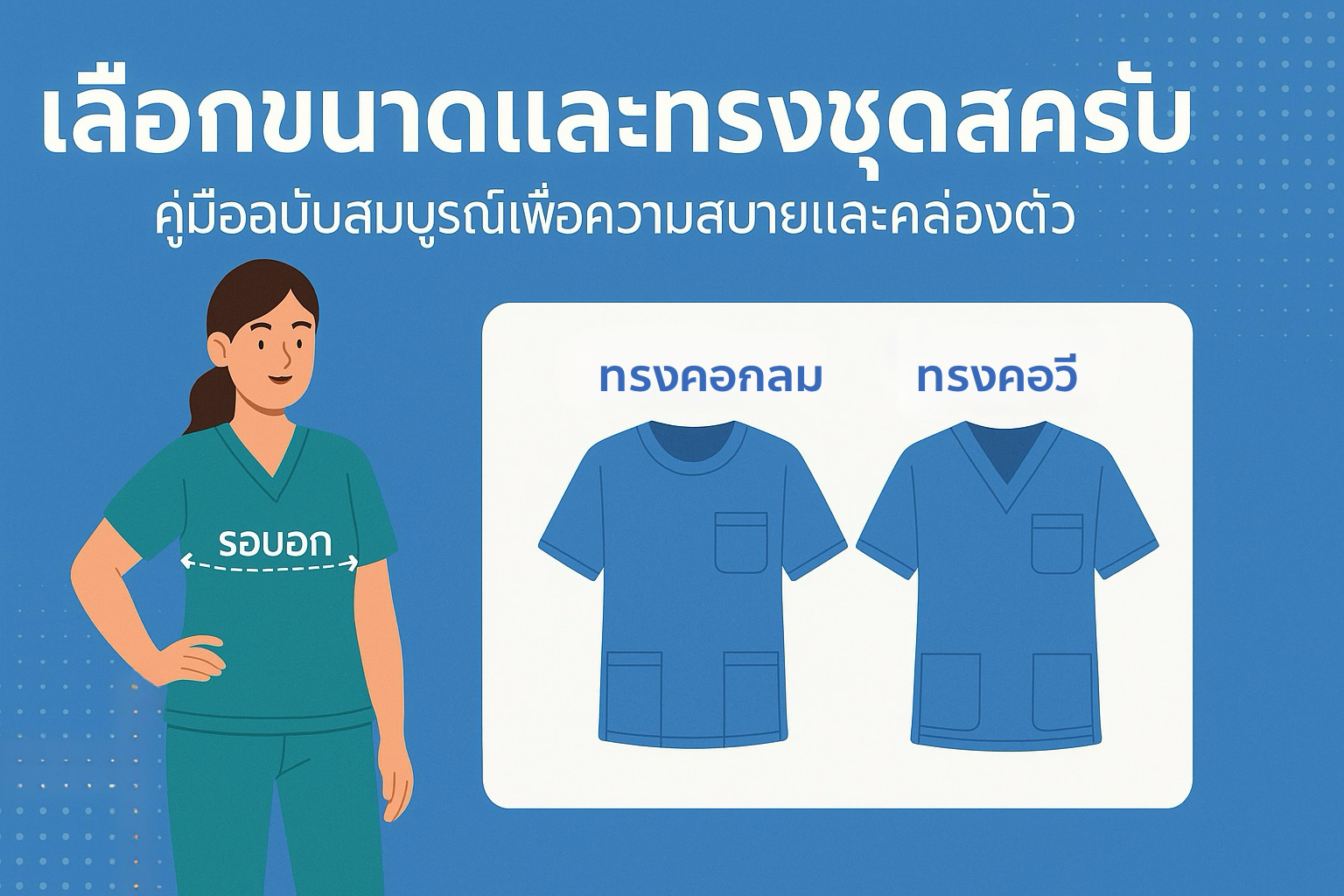 เลือกขนาดและทรงชุดสครับ: คู่มือฉบับสมบูรณ์เพื่อความสบายและคล่องตัว