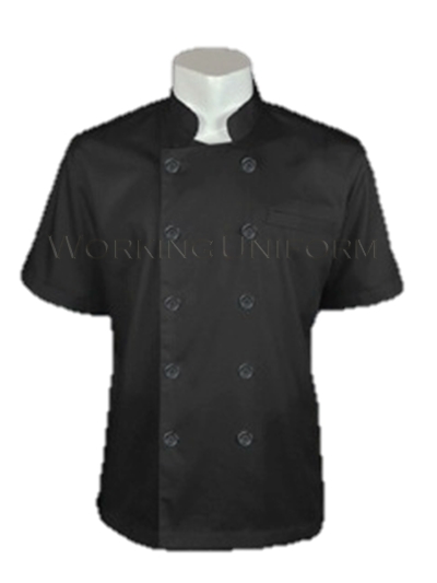 เสื้อกุ๊กเสื้อเชฟ เสื้อพ่อครัวสีดำ IN STOCK