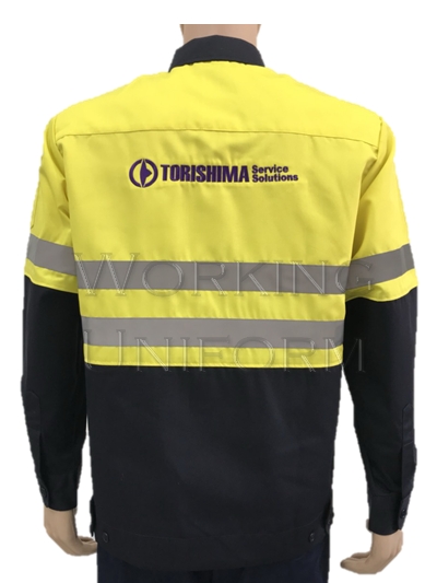 เสื้อช็อปสีกรมท่าบ่าเหลือง สะท้อนแสง 1.5 นิ้ว เสื้อช็อปสีกรมท่าบ่าเหลือง สะท้อนแสง 1.5 นิ้ว