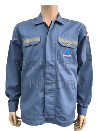 เสื้อช็อปแขนยาวสีฟ้า ติดสะท้อนแสง IN STOCK เสื้อช็อปแขนยาวสีฟ้า ติดสะท้อนแสง IN STOCK