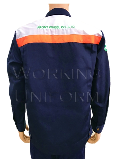 เสื้อช็อปแขนยาวสีกรมท่า ติดสะท้อนแสงสีส้ม เสื้อช็อปแขนยาวสีกรมท่า ติดสะท้อนแสงสีส้ม