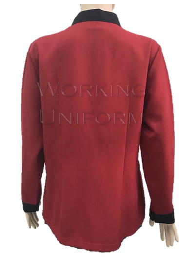 เสื้อม่บ้านคอจีน แขนยาวสีแดง แต่งกรมท่า เสื้อม่บ้านคอจีน แขนยาวสีแดง แต่งกรมท่า