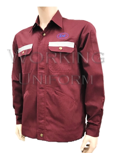 เสื้อช็อปแขนยาวสีเลือดหมู IN STOCK เสื้อช็อปแขนยาวสีเลือดหมู IN STOCK