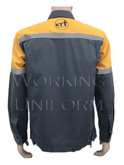 เสื้อช็อปแขนยาวสีเทาเข้ม บ่าเหลือง ติดแถบสะท้อนแสง IN STOCK เสื้อช็อปแขนยาวสีเทาเข้ม บ่าเหลือง ติดแถบสะท้อนแสง IN STOCK