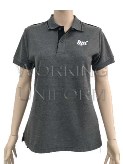 เสื้อโปโลสีเทาเข้ม กุ๊นดำ IN STOCK เสื้อโปโลสีเทาเข้ม กุ๊นดำ IN STOCK