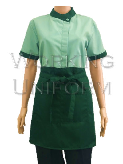 เสื้อเสริฟสีเขียวอ่อน แต่งเขียวเข้ม ผ้าโทเร IN STOCK เสื้อเสริฟสีเขียวอ่อน แต่งเขียวเข้ม ผ้าโทเร IN STOCK
