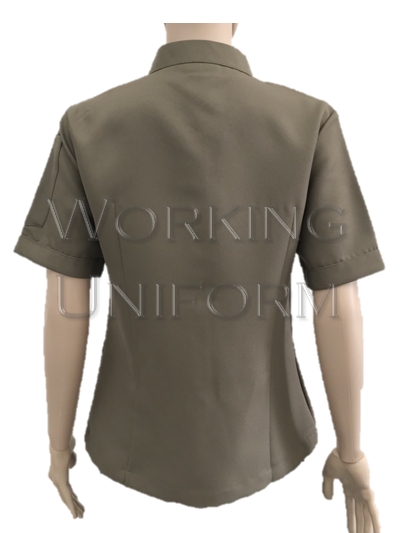 เสื้อม่บ้านคอจีน สีน้ำตาลกากี กระเป๋าเจาะ เสื้อม่บ้านคอจีน สีน้ำตาลกากี กระเป๋าเจาะ