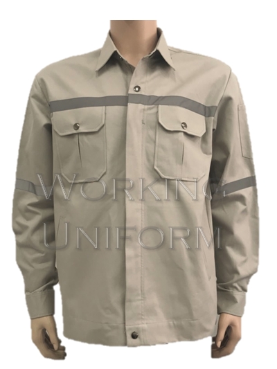 เสื้อช็อปแขนยาวสีกากี แถบสะท้อนแส่ง 1 นิ้ว IN STOCK เสื้อช็อปแขนยาวสีกากี แถบสะท้อนแส่ง 1 นิ้ว IN STOCK
