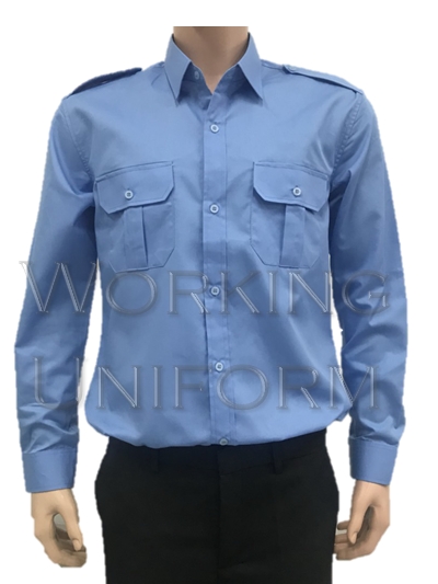 เสื้อรปภ เสื้อแท็กซี่ สีฟ้าแขนยาว IN STOCK เสื้อรปภ เสื้อแท็กซี่ สีฟ้าแขนยาว IN STOCK