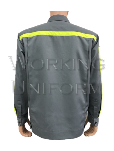 เสื้อช็อปสีเทา ติดสะท้อนแสงเหลืองมะนาว IN STOCK เสื้อช็อปสีเทา ติดสะท้อนแสงเหลืองมะนาว IN STOCK