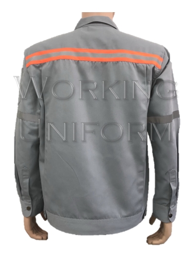 เสื้อช็อปสีเทา ติดสะท้อนแสงส้ม-เงิน IN STOCK ผ้าคอมทวิว เสื้อช็อปสีเทา ติดสะท้อนแสงส้ม-เงิน IN STOCK ผ้าคอมทวิว