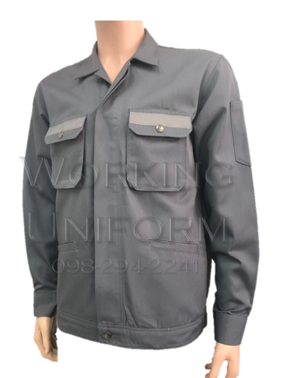 เสื้อช็อปแขนยาวสีเทาเข้ม กระเป๋ากล่อง IN STOCK เสื้อช็อปแขนยาวสีเทาเข้ม กระเป๋ากล่อง IN STOCK