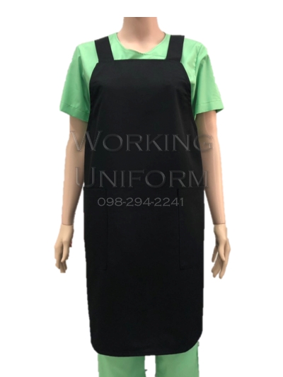 เอี๊ยมกันเปื้อนสีดำ ติดกระดุมหลัง IN STOCK เอี๊ยมกันเปื้อนสีดำ ติดกระดุมหลัง IN STOCK