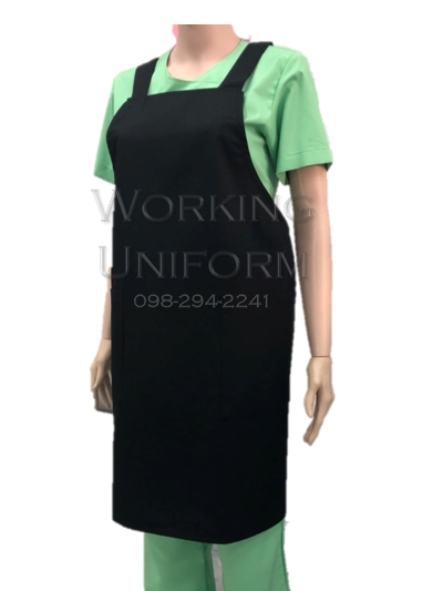 เอี๊ยมกันเปื้อนสีดำ ติดกระดุมหลัง IN STOCK เอี๊ยมกันเปื้อนสีดำ ติดกระดุมหลัง IN STOCK