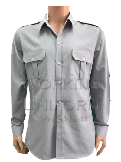 เสื้อรปภ เสื้อยามแขนยาว สีเทาอ่อน IN STOCK เสื้อรปภ เสื้อยามแขนยาว สีเทาอ่อน IN STOCK