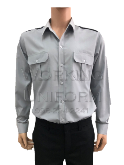 เสื้อรปภ เสื้อยามแขนยาว สีเทาอ่อน IN STOCK เสื้อรปภ เสื้อยามแขนยาว สีเทาอ่อน IN STOCK
