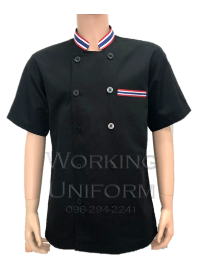 เสื้อกุ๊กแขนสั้นสีดำ คอธงชาติ IN STOCK เสื้อกุ๊กแขนสั้นสีดำ คอธงชาติ IN STOCK