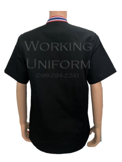 เสื้อกุ๊กแขนสั้นสีดำ คอธงชาติ IN STOCK เสื้อกุ๊กแขนสั้นสีดำ คอธงชาติ IN STOCK