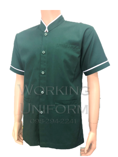 เสื้อพนักงานขับรถ สีเขียว กุ๊นขาว IN STOCK เสื้อพนักงานขับรถ สีเขียว กุ๊นขาว IN STOCK
