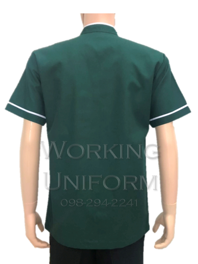 เสื้อพนักงานขับรถ สีเขียว กุ๊นขาว IN STOCK เสื้อพนักงานขับรถ สีเขียว กุ๊นขาว IN STOCK