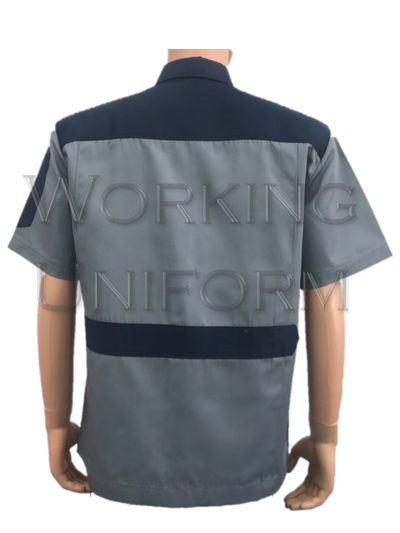 เสื้อช็อปแขนสั้นสีเทา แต่งกรมท่า IN STOCK เสื้อช็อปแขนสั้นสีเทา แต่งกรมท่า IN STOCK