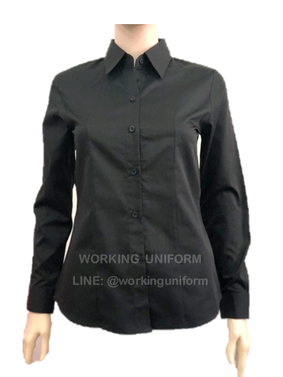 เสื้อเชิ้ตแขนยาวสีดำ หญิง IN STOCK เสื้อเชิ้ตแขนยาวสีดำ หญิง IN STOCK