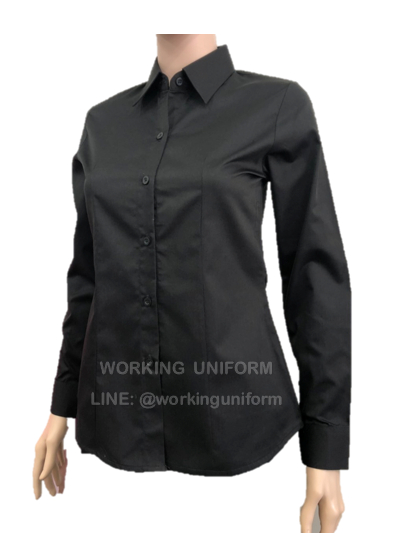 เสื้อเชิ้ตแขนยาวสีดำ หญิง IN STOCK เสื้อเชิ้ตแขนยาวสีดำ หญิง IN STOCK