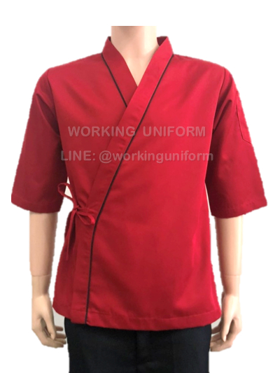 เสื้อกุ๊กญี่ปุ่น สีแดงกุ๊นดำ IN STOCK เสื้อกุ๊กญี่ปุ่น สีแดงกุ๊นดำ IN STOCK