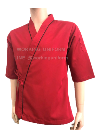 เสื้อกุ๊กญี่ปุ่น สีแดงกุ๊นดำ IN STOCK เสื้อกุ๊กญี่ปุ่น สีแดงกุ๊นดำ IN STOCK