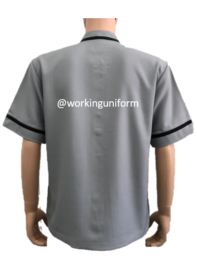 เสื้อพ่อบ้านคอจีน สีเทาแต่งดำ IN STOCK เสื้อพ่อบ้านคอจีน สีเทาแต่งดำ IN STOCK