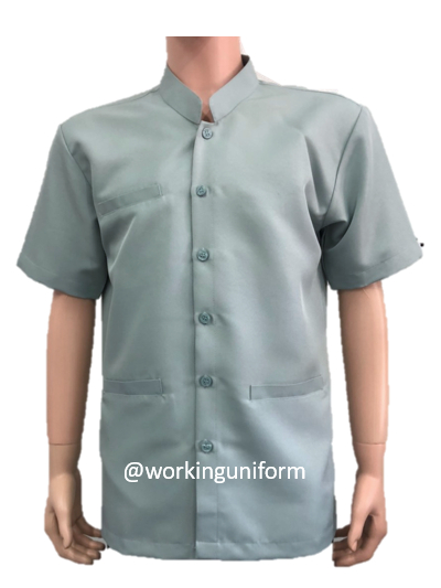 เสื้อพ่อบ้านคอจีน สีเขียวพาสเทล IN STOCK เสื้อพ่อบ้านคอจีน สีเขียวพาสเทล IN STOCK