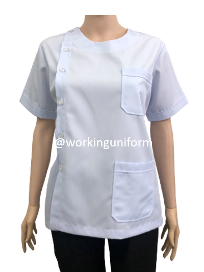 เสื้อกาวน์สั้น คอกลม สีขาว IN STOCK เสื้อกาวน์สั้น คอกลม สีขาว IN STOCK