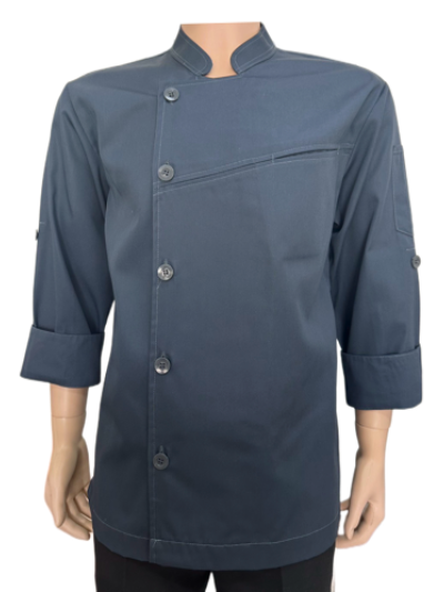 เสื้อกุ๊กเสื้อเชฟ แขนยาว สีเทาเข้ม IN STOCK