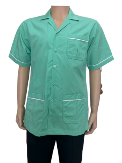 เสื้อพยาบาล ชาย เสื้อกาวน์สีเขียวกุ๊นขาว IN STOCK เสื้อพยาบาล ชาย เสื้อกาวน์สีเขียวกุ๊นขาว IN STOCK