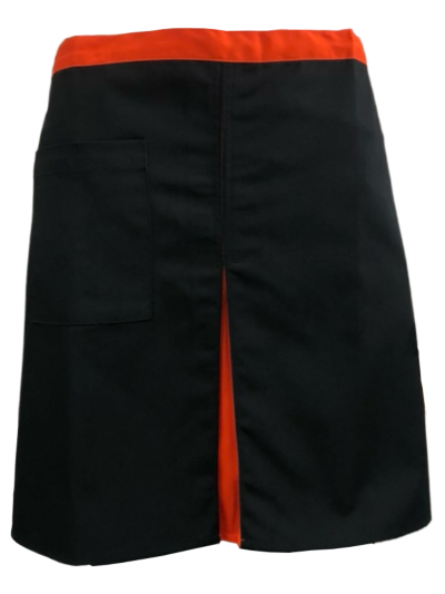 ผ้ากันเปื้อนครึ่งตัวสั้น สีดำ คลิปแดง IN STOCK ผ้ากันเปื้อนครึ่งตัวสั้น สีดำ คลิปแดง IN STOCK