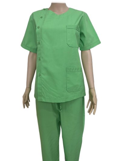 เสื้อกาวน์สั้น คอกลม สีเขียว IN STOCK เสื้อกาวน์สั้น คอกลม สีเขียว IN STOCK