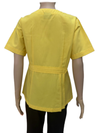 เสื้อกาวน์สั้น หญิง คอกลม สีเหลือง IN STOCK