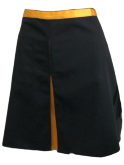 ผ้ากันเปื้อนครึ่งตัวสั้น สีดำ คลิปเหลืองทอง IN STOCK ผ้ากันเปื้อนครึ่งตัวสั้น สีดำ คลิปเหลืองทอง IN STOCK