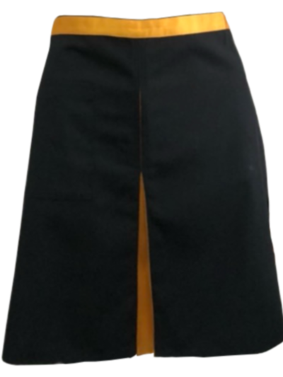 ผ้ากันเปื้อนครึ่งตัวสั้น สีดำ คลิปเหลืองทอง IN STOCK ผ้ากันเปื้อนครึ่งตัวสั้น สีดำ คลิปเหลืองทอง IN STOCK