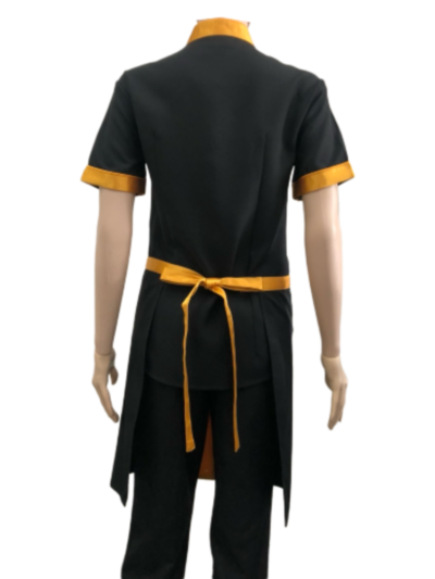 ผ้ากันเปื้อนครึ่งตัวสั้น สีดำ คลิปเหลืองทอง IN STOCK ผ้ากันเปื้อนครึ่งตัวสั้น สีดำ คลิปเหลืองทอง IN STOCK