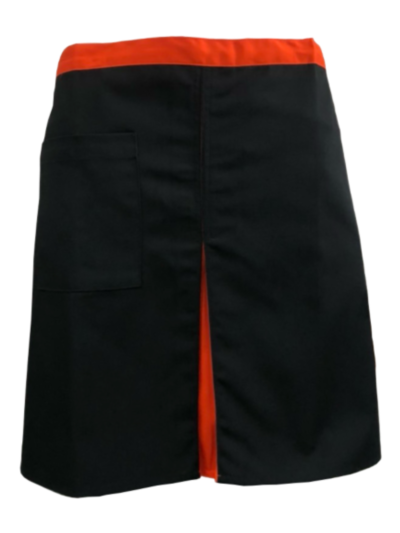 ผ้ากันเปื้อนครึ่งตัวสั้น สีดำ คลิปส้ม IN STOCK ผ้ากันเปื้อนครึ่งตัวสั้น สีดำ คลิปส้ม IN STOCK