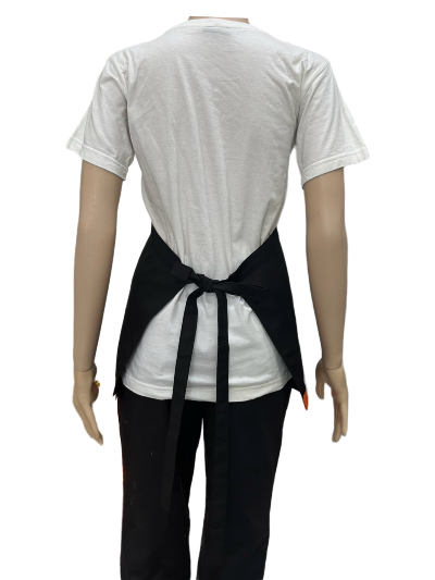 ผ้ากันเปื้อนครึ่งตัวสั้น สีดำแถบส้ม  IN STOCK ผ้ากันเปื้อนครึ่งตัวสั้น สีดำแถบส้ม  IN STOCK