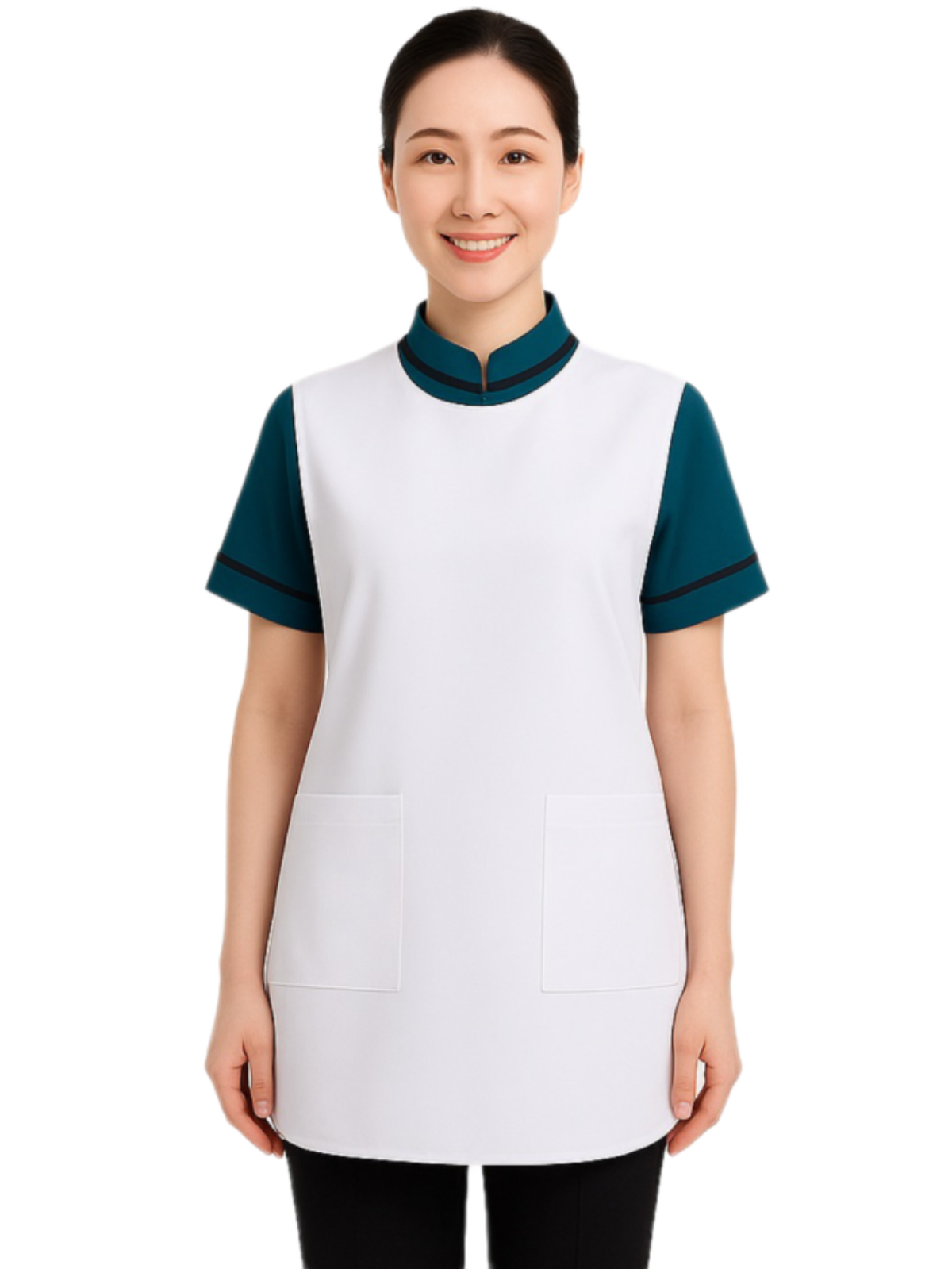 เอี๊ยมกันเปื้อนสีขาว กุ๊นขาว IN STOCK เอี๊ยมกันเปื้อนสีขาว กุ๊นขาว IN STOCK