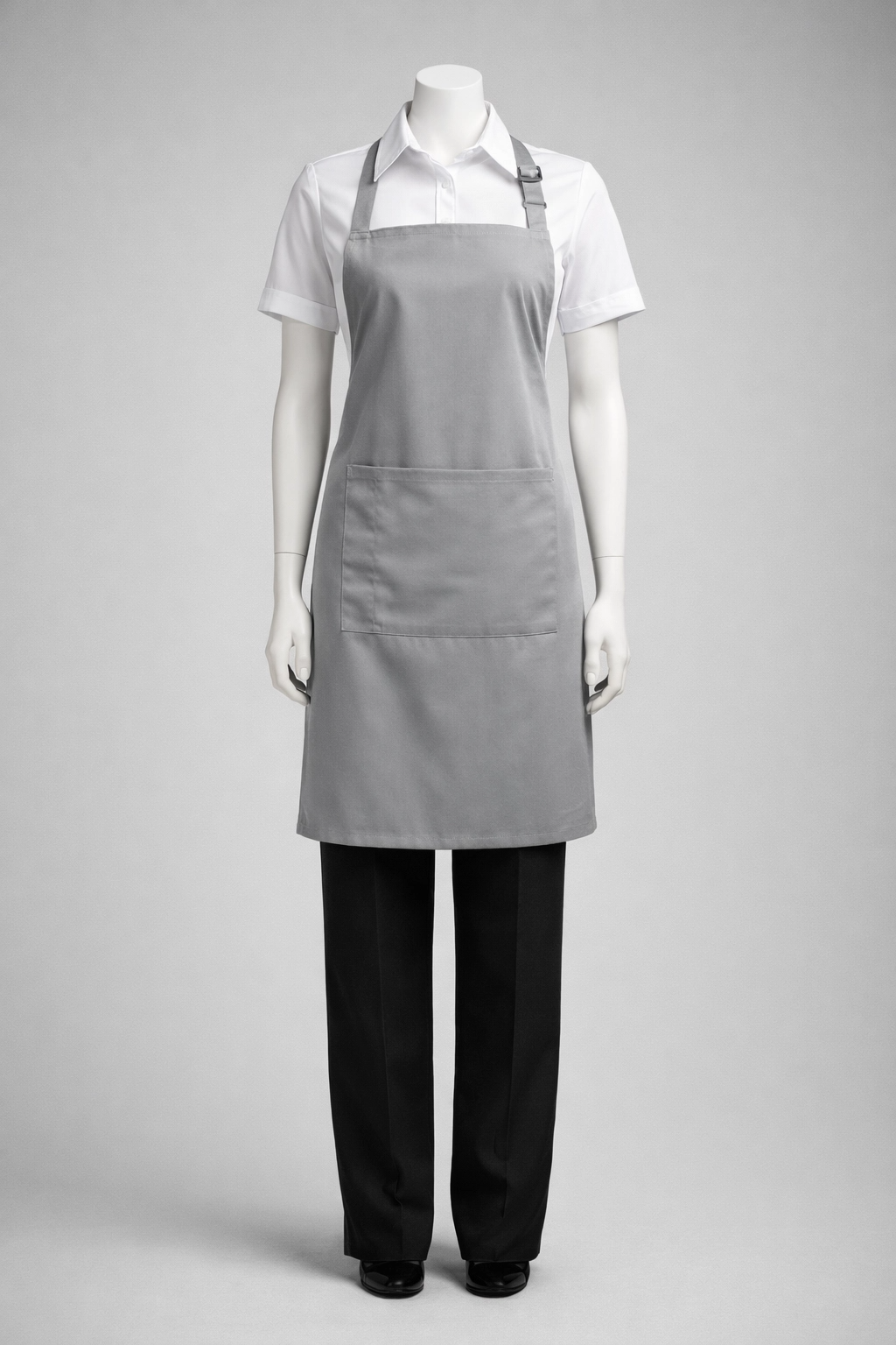 ผ้ากันเปื้อนเต็มตัว สีเทา ใส่ห่วงปรับสาย IN STOCK