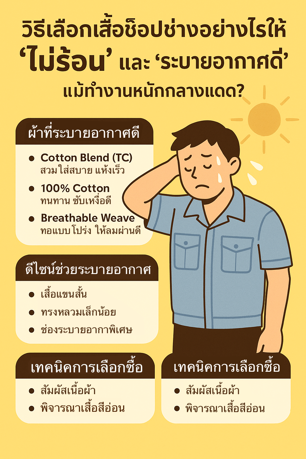 เสื้อช็อป-ไม่ร้อน-ระบายอากาศดี