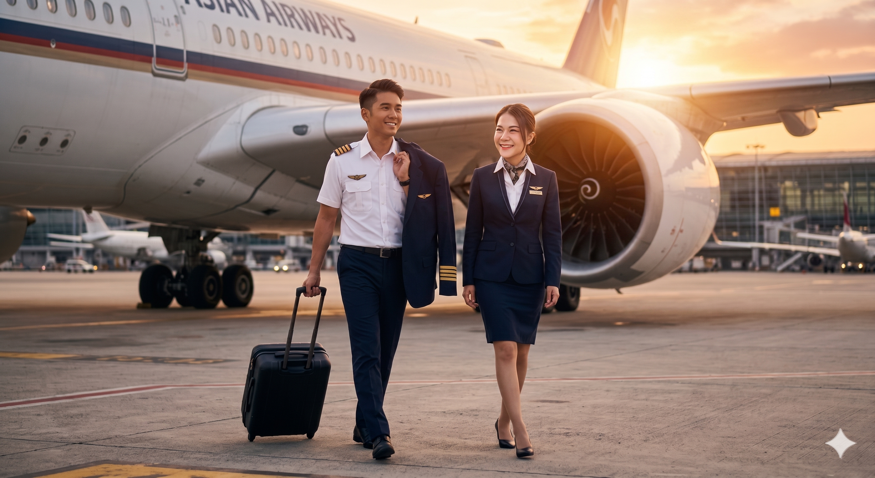 pilot-and-flight-attendant-aviation-uniform-working-uniform