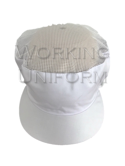 หมวกแก๊ปแม่ครัวสีขาว ด้านบนและล่างตาข่าย IN STOCK